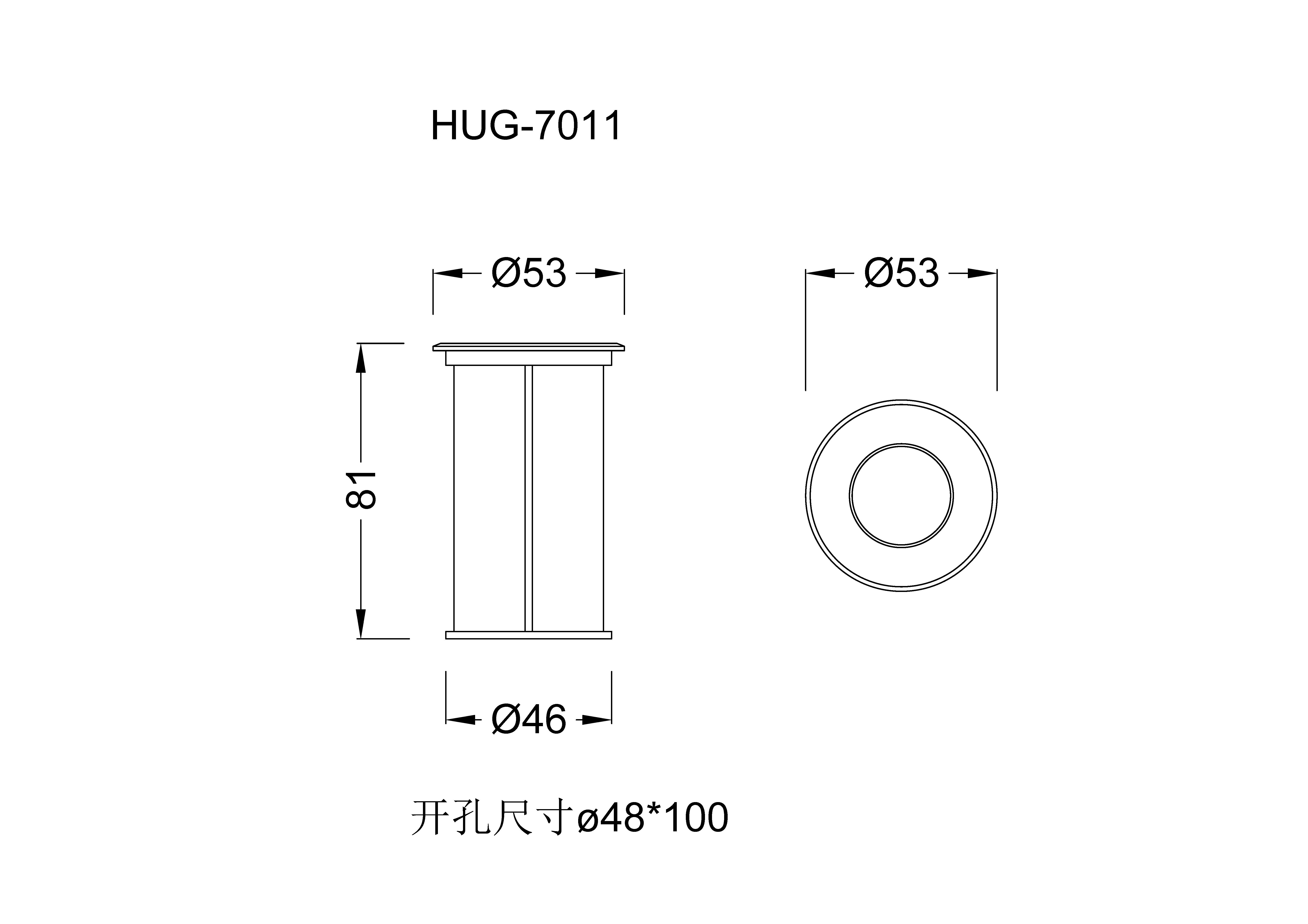 尺寸图HUG-7011